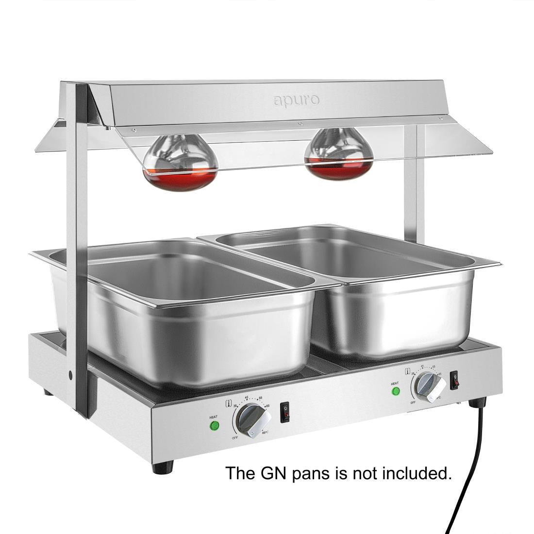 Apuro Food Warmer with Gantry 2x GN 1/1 • PAS-HT760-A