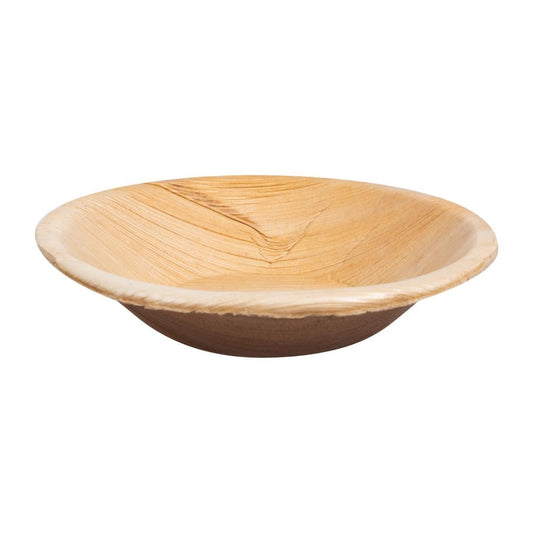 Fiesta Compostable Deep Palm Leaf Plates Round 175mm (100 Pack) (175(Ø)mm | Pack Quantity: 100) • PAS-HT873