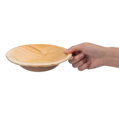 Fiesta Compostable Deep Palm Leaf Plates Round 175mm (100 Pack) (175(Ø)mm | Pack Quantity: 100) • PAS-HT873