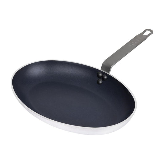 Vogue Aluminium Non-Stick Teflon Platinum Plus Oval Frying Pan 360mm • PAS-HT988