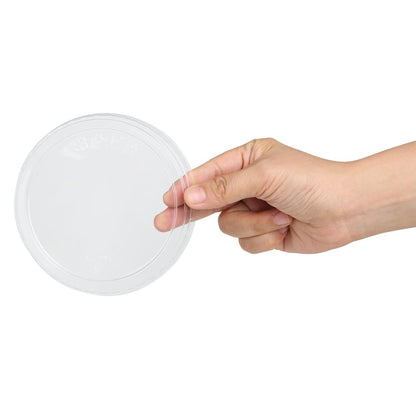 Fiesta Recyclable rPET Flat Lids for Deli Cups 225/340/455ml (300 Pack) (8(H)x119(Ø)mm | Pack quantity: 300) • PAS-HU069