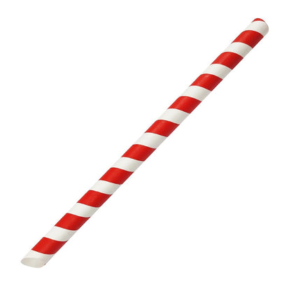 Fiesta Compostable Bubble Tea Straw Red & White 12x210mm (150 Pack) (210(L)x12(Ø)mm | Pack Quantity: 150) • PAS-HU368