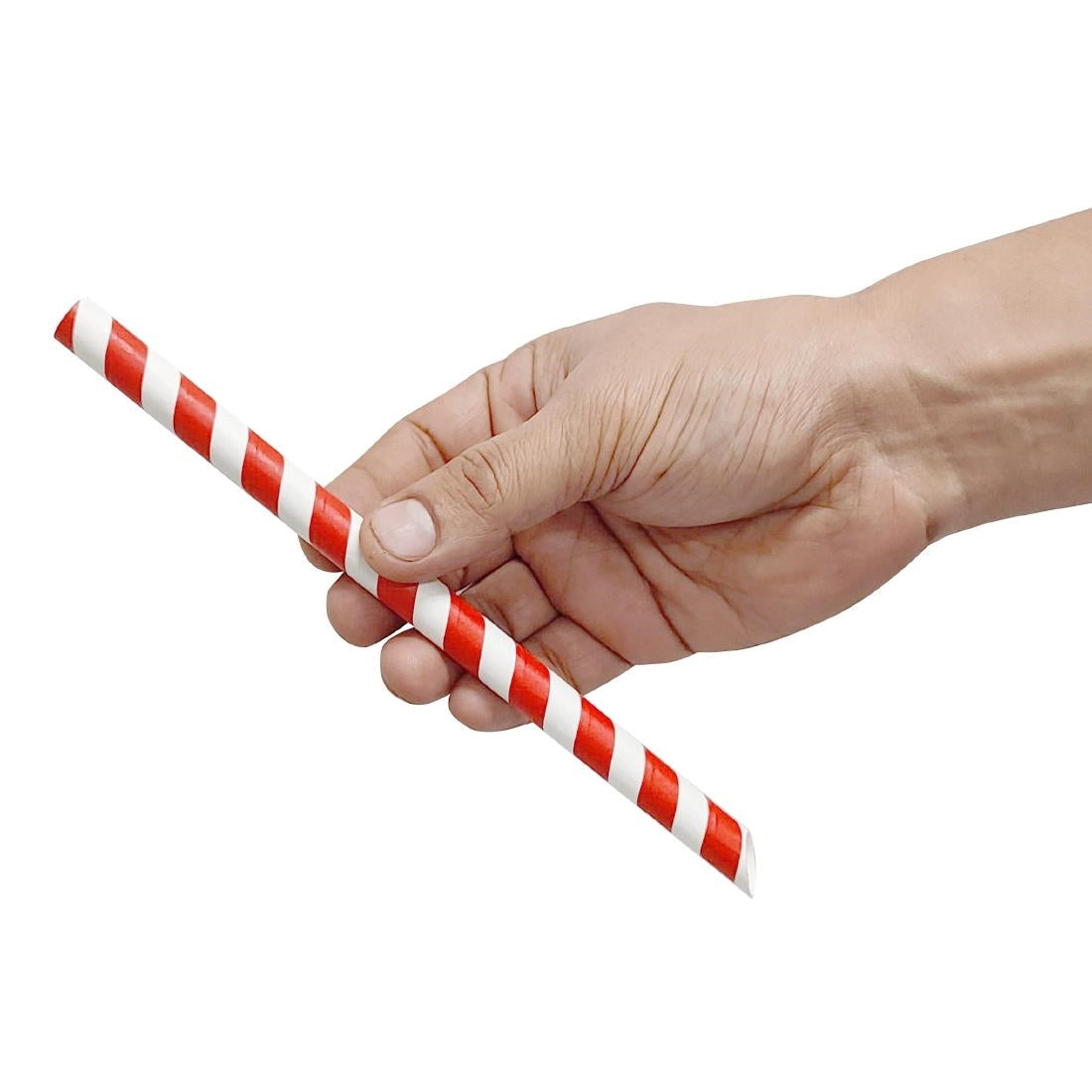 Fiesta Compostable Bubble Tea Straw Red & White 12x210mm (150 Pack) (210(L)x12(Ø)mm | Pack Quantity: 150) • PAS-HU368