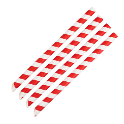 Fiesta Compostable Bubble Tea Straw Red & White 12x210mm (150 Pack) (210(L)x12(Ø)mm | Pack Quantity: 150) • PAS-HU368