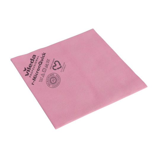 Vileda r-MicronQuick Microfibre Cloth - Red (5 Pack) (Colour: Red | Pack of 5) • PAS-HU588