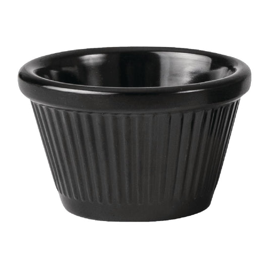 Coucou Melamine Ramekin Fluted  Black - 45ml • PAS-HU749