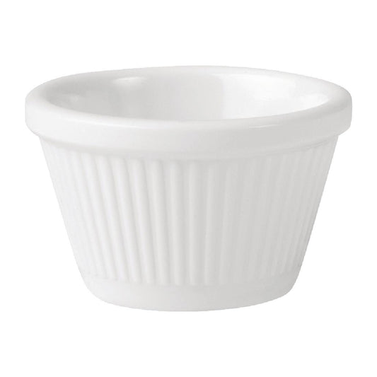 Coucou Melamine Ramekin Fluted White - 45ml • PAS-HU750