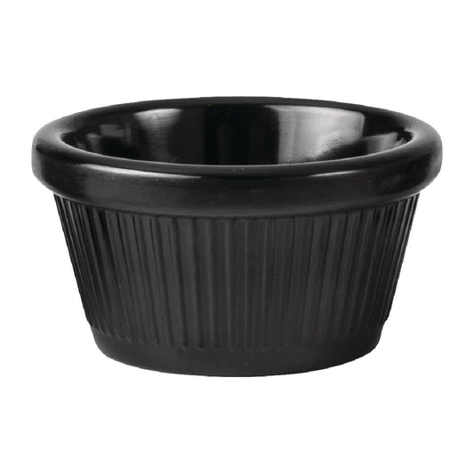 Coucou Melamine Ramekin Fluted Black 60ml (24 Pack) • PAS-HU751
