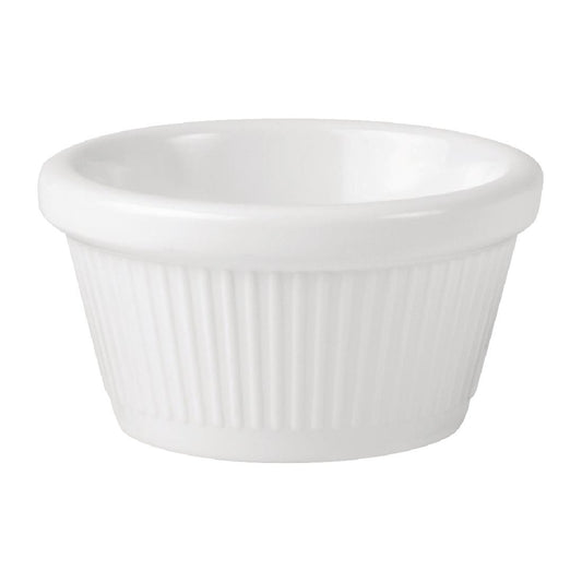 Coucou Melamine Ramekin Fluted White 60ml (24 Pack) • PAS-HU752