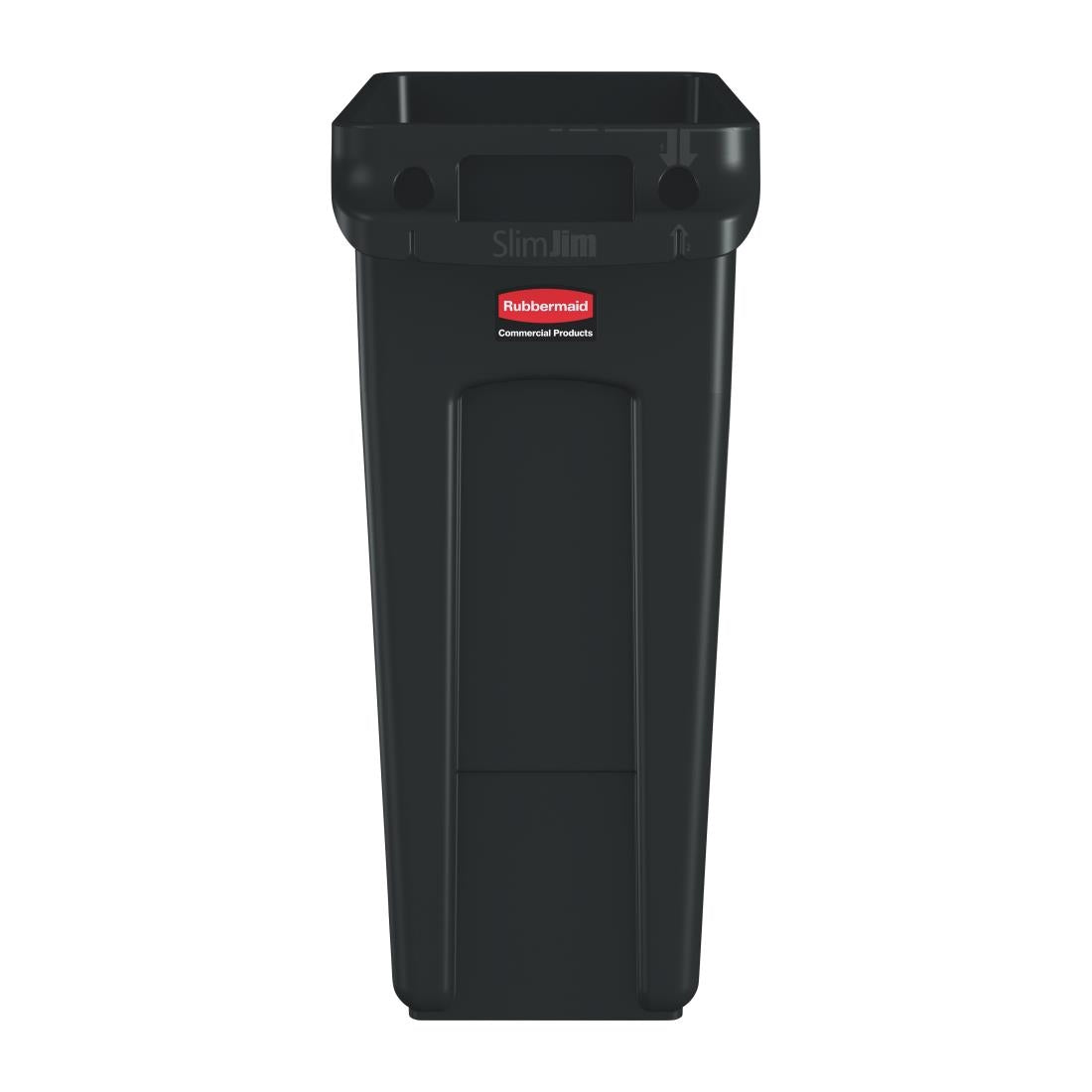 Rubbermaid Slim Jim Container with Venting Channels Black 61Ltr • PAS-HU919