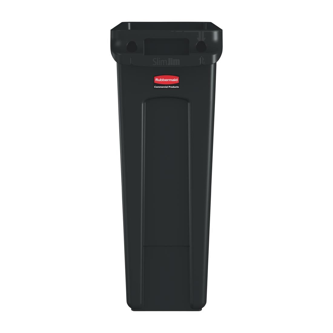 Rubbermaid Slim Jim Container with Venting Channels Black 87Ltr • PAS-HU920
