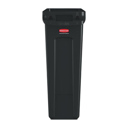 Rubbermaid Slim Jim Container with Venting Channels Black 87Ltr • PAS-HU920