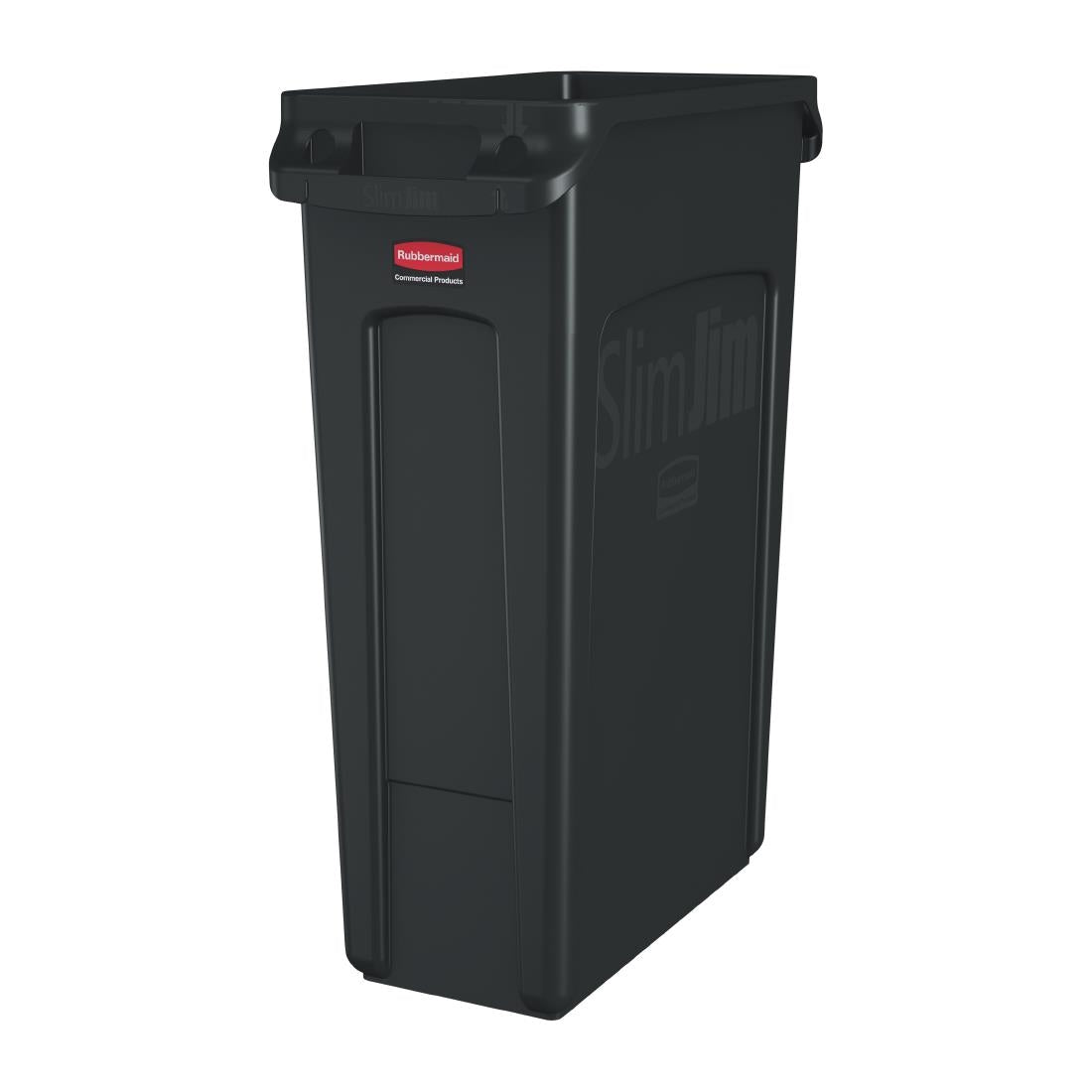 Rubbermaid Slim Jim Container with Venting Channels Black 87Ltr • PAS-HU920