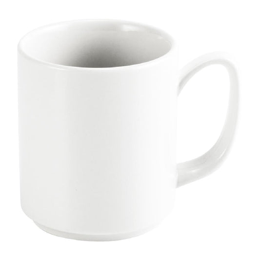 Tablekraft Core Banquet Coffee Mug White 260ml (6 Pack) (Capacity: 260ml. Dimensions: 116x92mm. Material: Porcelain. Pack Quantity: 6) • PAS-HU926