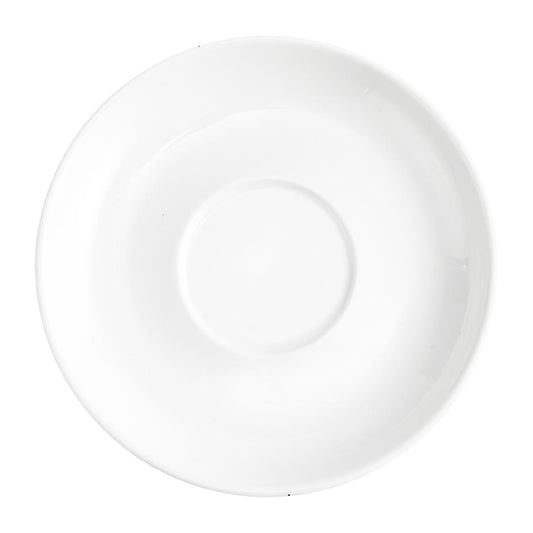 Tablekraft Core Banquet Coffee Saucer White 149mm (6 Pack) (Dimensions: 149mm. Material: Porcelain. Pack Quantity: 6) • PAS-HU927