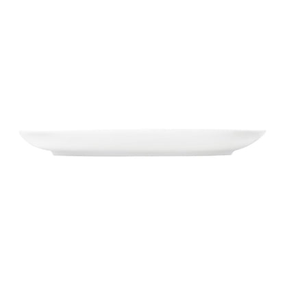 Tablekraft Core Platter Oval Coupe Shape White 230x165x22mm (6 Pack) (Dimension: 230x165x22mm. Material: Porcelain. Pack Quantity: 6) • PAS-HU933