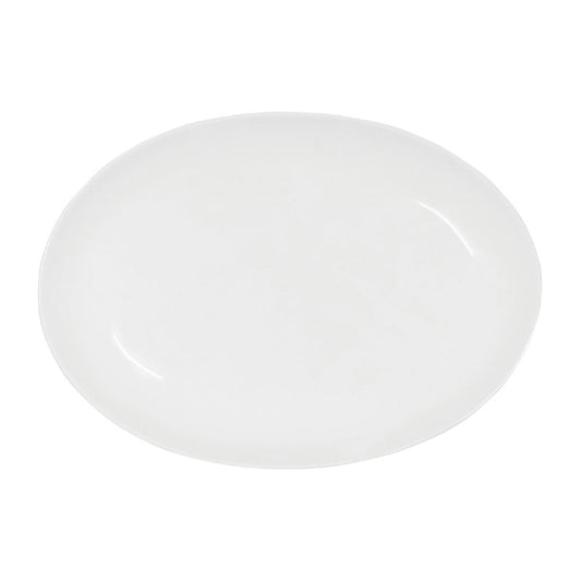 Tablekraft Core Platter Oval Coupe Shape White 230x165x22mm (6 Pack) (Dimension: 230x165x22mm. Material: Porcelain. Pack Quantity: 6) • PAS-HU933