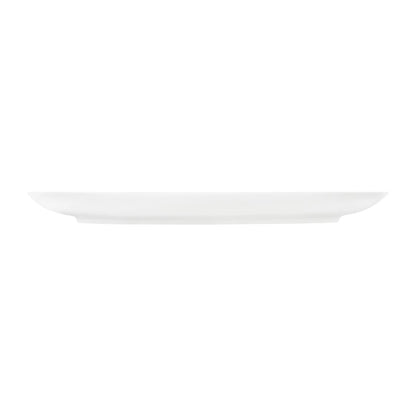 Tablekraft Core Platter Oval Coupe Shape White 255x180x23mm (4 Pack) (Dimension: 255x180x23mm. Material: Porcelain. Pack Quantity: 4) • PAS-HU934