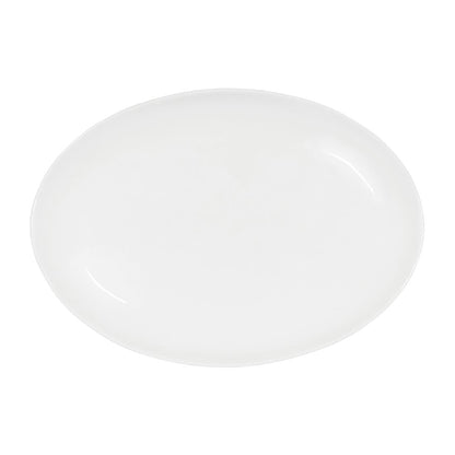Tablekraft Core Platter Oval Coupe Shape White 255x180x23mm (4 Pack) (Dimension: 255x180x23mm. Material: Porcelain. Pack Quantity: 4) • PAS-HU934