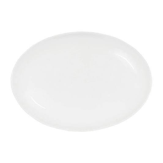 Tablekraft Core Platter Oval Coupe Shape White 255x180x23mm (4 Pack) (Dimension: 255x180x23mm. Material: Porcelain. Pack Quantity: 4) • PAS-HU934