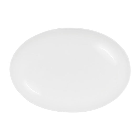Tablekraft Core Platter Oval Coupe Shape White 300x215x30mm (2 Pack) (Dimension: 300x215x30mm. Material: Porcelain. Pack Quantity: 2) • PAS-HU935