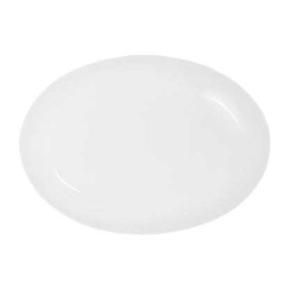 Tablekraft Core Platter Oval Coupe Shape White 355x260x35mm (3 Pack) (Dimensions: 355x260x35mm. Material: Porcelain. Pack Quantity: 3) • PAS-HU936
