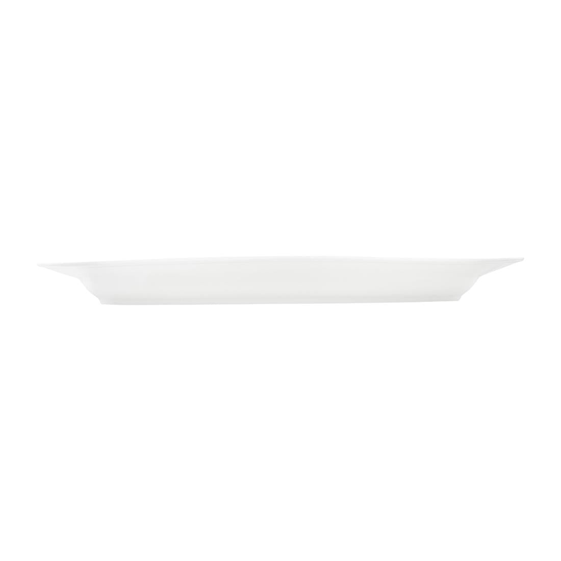 Tablekraft Core Platter Oval Rim Shape White 200x140x20mm (6 Pack) (Dimensions: 200x140x20mm. Material: Porcelain. Pack Quantity: 6) • PAS-HU937
