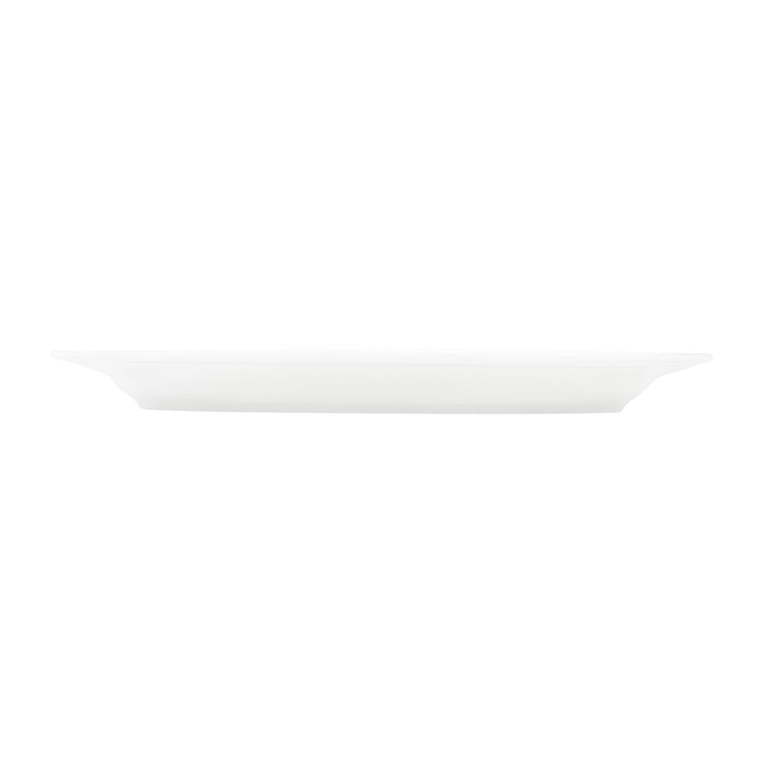 Tablekraft Core Platter Oval Rim Shape White 260x170x24mm (6 Pack) (Dimensions: 260x170x24mm. Material: Porcelain. Pack Quantity: 6) • PAS-HU939