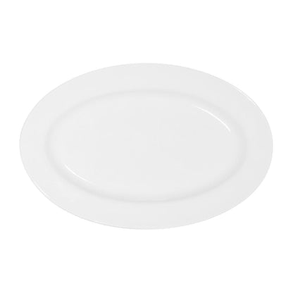 Tablekraft Core Platter Oval Rim Shape White 260x170x24mm (6 Pack) (Dimensions: 260x170x24mm. Material: Porcelain. Pack Quantity: 6) • PAS-HU939
