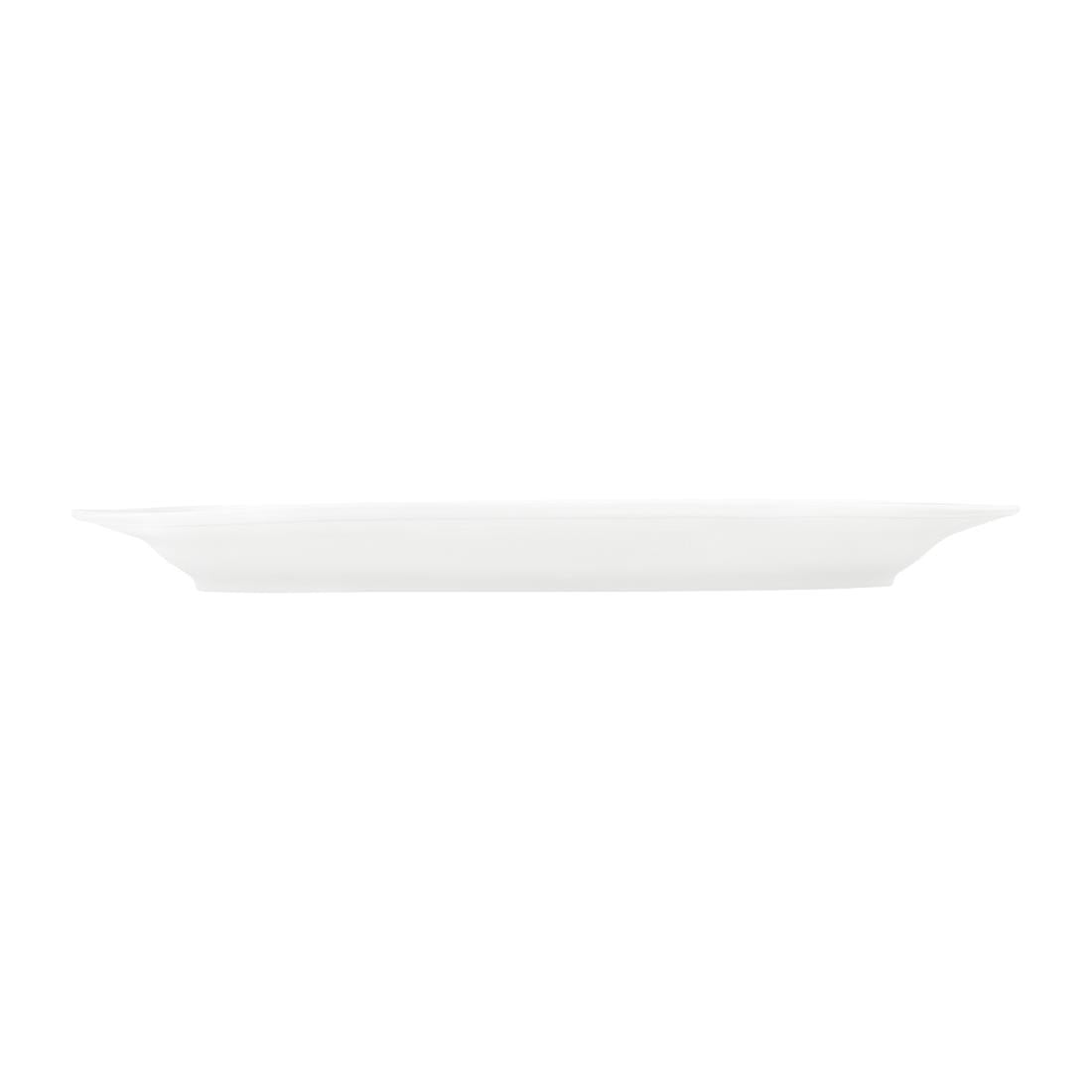Tablekraft Core Platter Oval Rim Shape White 300x200x28mm (6 Pack) (Dimensions: 300x200x28mm. Material: Porcelain. Pack Quantity: 6) • PAS-HU940