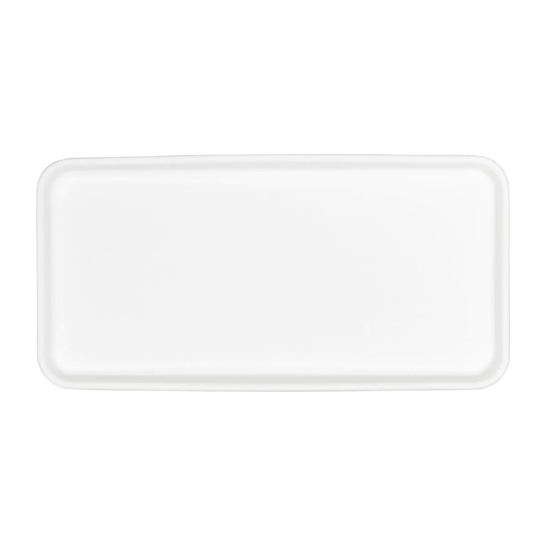 Tablekraft Core Platter Rectangle Coupe White 305x165x35mm (4 Pack) (Dimensions: 305x165x35mm. Material: Porcelain. Pack Quantity: 4) • PAS-HU942