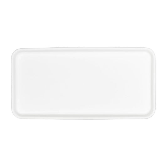 Tablekraft Core Platter Rectangle Coupe White 305x165x35mm (4 Pack) (Dimensions: 305x165x35mm. Material: Porcelain. Pack Quantity: 4) • PAS-HU942