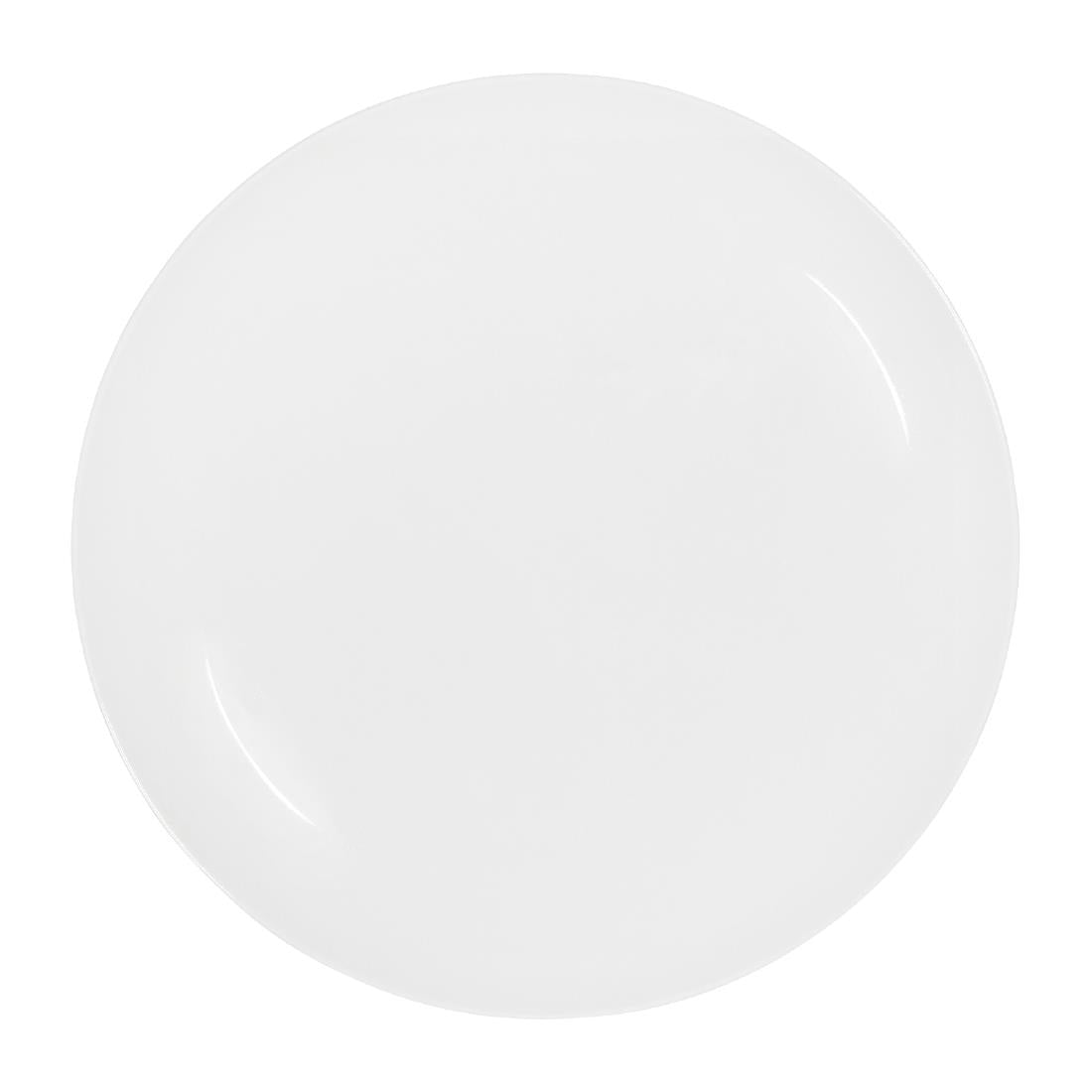 Tablekraft Core Round Plate Coupe Shape White 260mm (4 Pack) (Dimension: 260mm | Material: Porcelain | Pack Quantity: 4) • PAS-HU948