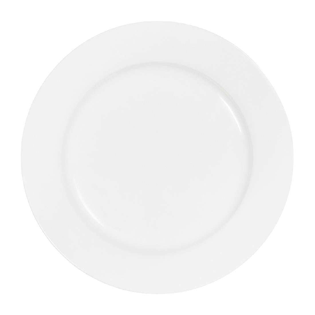 Tablekraft Core Round Plate Rim Shape White 200mm (6 Pack) (Dimension: 200mm | Material: Porcelain | Pack Quantity: 6) • PAS-HU951