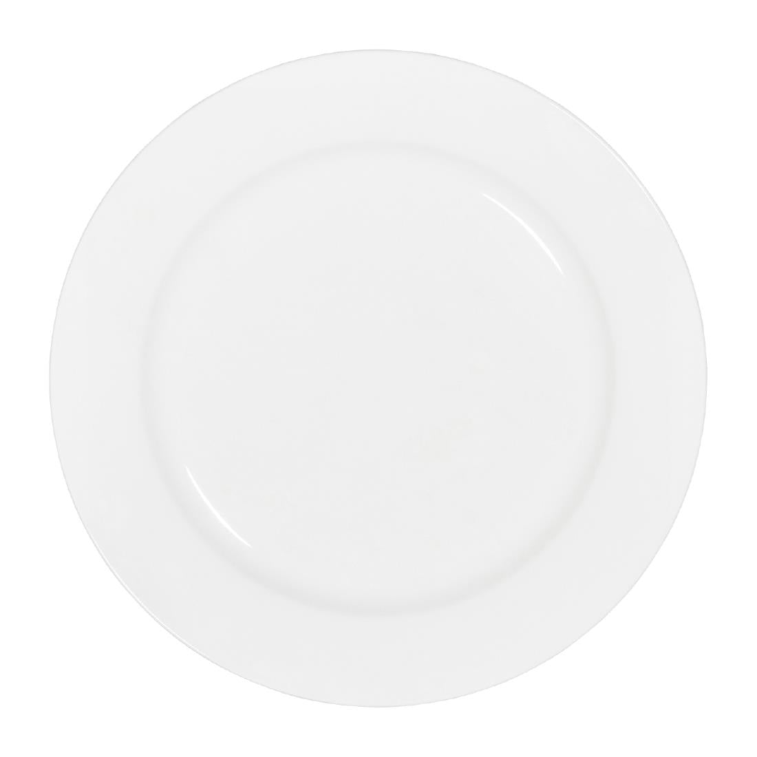 Tablekraft Core Round Plate Rim Shape White 225mm (4 Pack) (Dimension: 225mm | Material: Porcelain | Pack Quantity: 4) • PAS-HU952