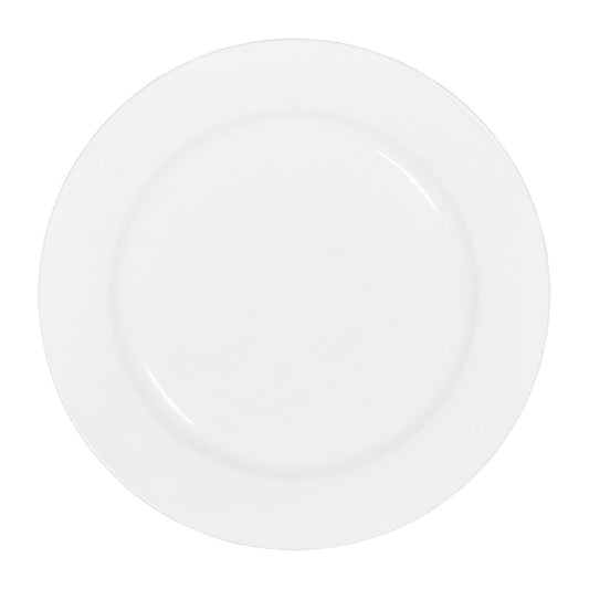 Tablekraft Core Round Plate Rim Shape White 225mm (4 Pack) (Dimension: 225mm | Material: Porcelain | Pack Quantity: 4) • PAS-HU952