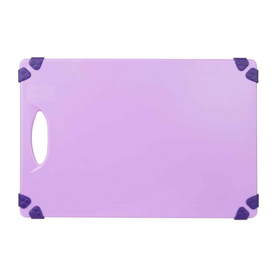 Hygiplas Commercial Grip Chopping Board Purple - 458x306mm (HDPE | 458(L)x306(W)mm | Thickness: 12mm | Purple: allergenic ingredients) • PAS-HW002