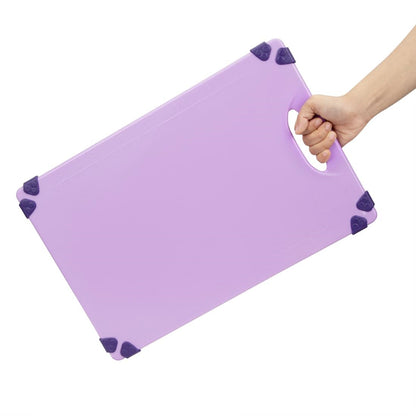 Hygiplas Commercial Grip Chopping Board Purple - 458x306mm (HDPE | 458(L)x306(W)mm | Thickness: 12mm | Purple: allergenic ingredients) • PAS-HW002