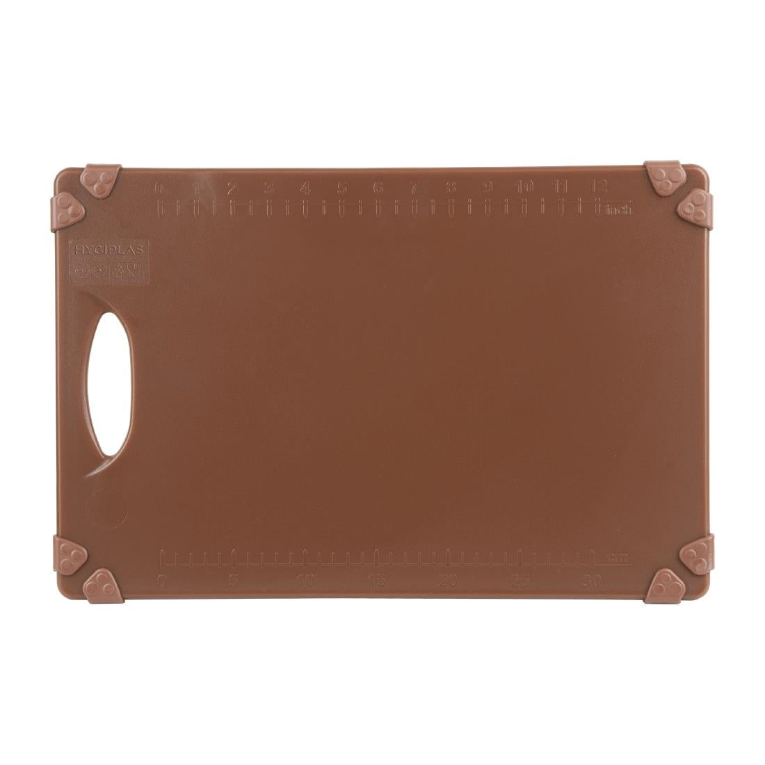 Hygiplas Commercial Grip Chopping Board Brown - 458x306mm (HDPE | 458(L)x306(W) | Thickness: 12mm | Brown: vegetables) • PAS-HW003