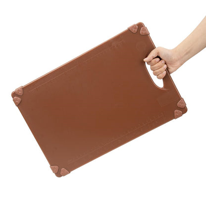 Hygiplas Commercial Grip Chopping Board Brown - 458x306mm (HDPE | 458(L)x306(W) | Thickness: 12mm | Brown: vegetables) • PAS-HW003