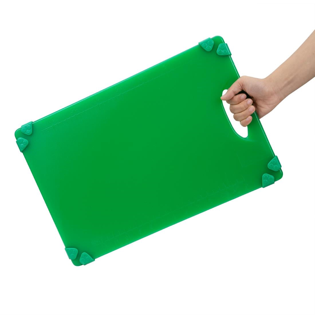 Hygiplas Commercial Grip Chopping Board Green - 458x306mm (HDPE | 458(L)x306(W) | Thickness: 12mm | Green: salad and fruit) • PAS-HW004