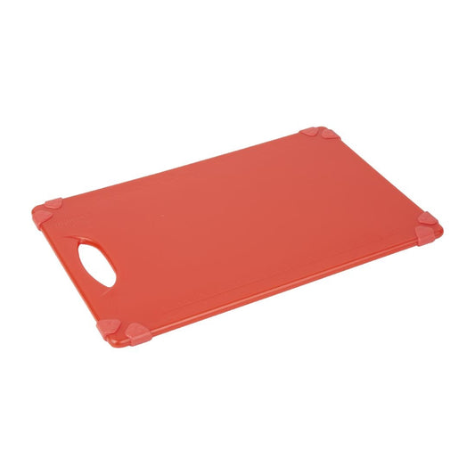 Hygiplas Commercial Grip Chopping Board Red - 458x306mm (HDPE | 458(L)x306(W) | Thickness: 12mm | Red: raw meats) • PAS-HW005