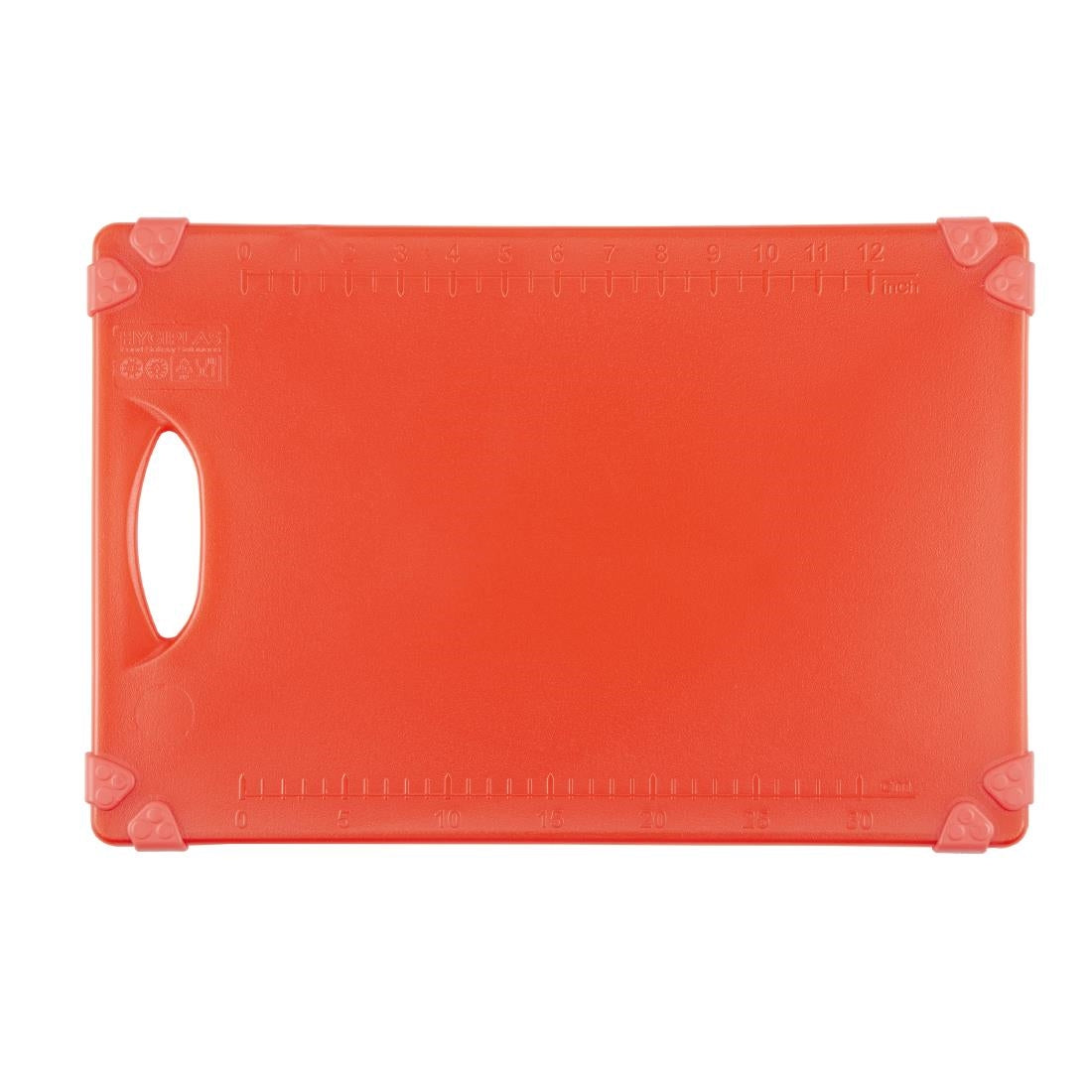 Hygiplas Commercial Grip Chopping Board Red - 458x306mm (HDPE | 458(L)x306(W) | Thickness: 12mm | Red: raw meats) • PAS-HW005