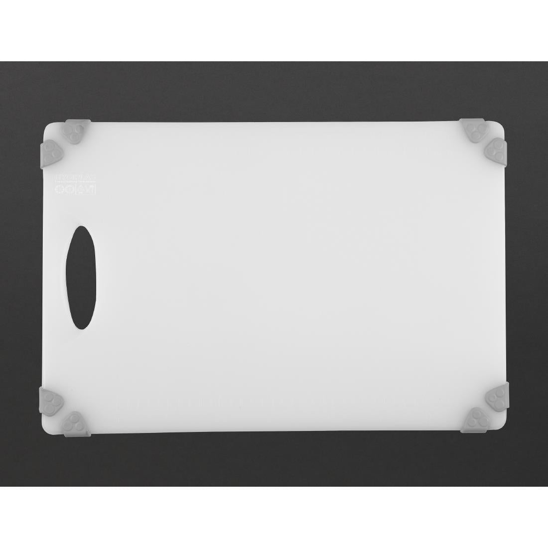 Hygiplas Commercial Grip Chopping Board White - 458x306mm (HDPE | 458(L)x306(W) | Thickness: 12mm | White: dairy & bakery) • PAS-HW008