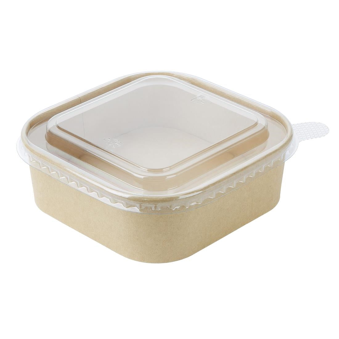 Fiesta Recyclable PET lid for Square Container Bases (300 Pack) (Pack Quantity: 300) • PAS-HW019
