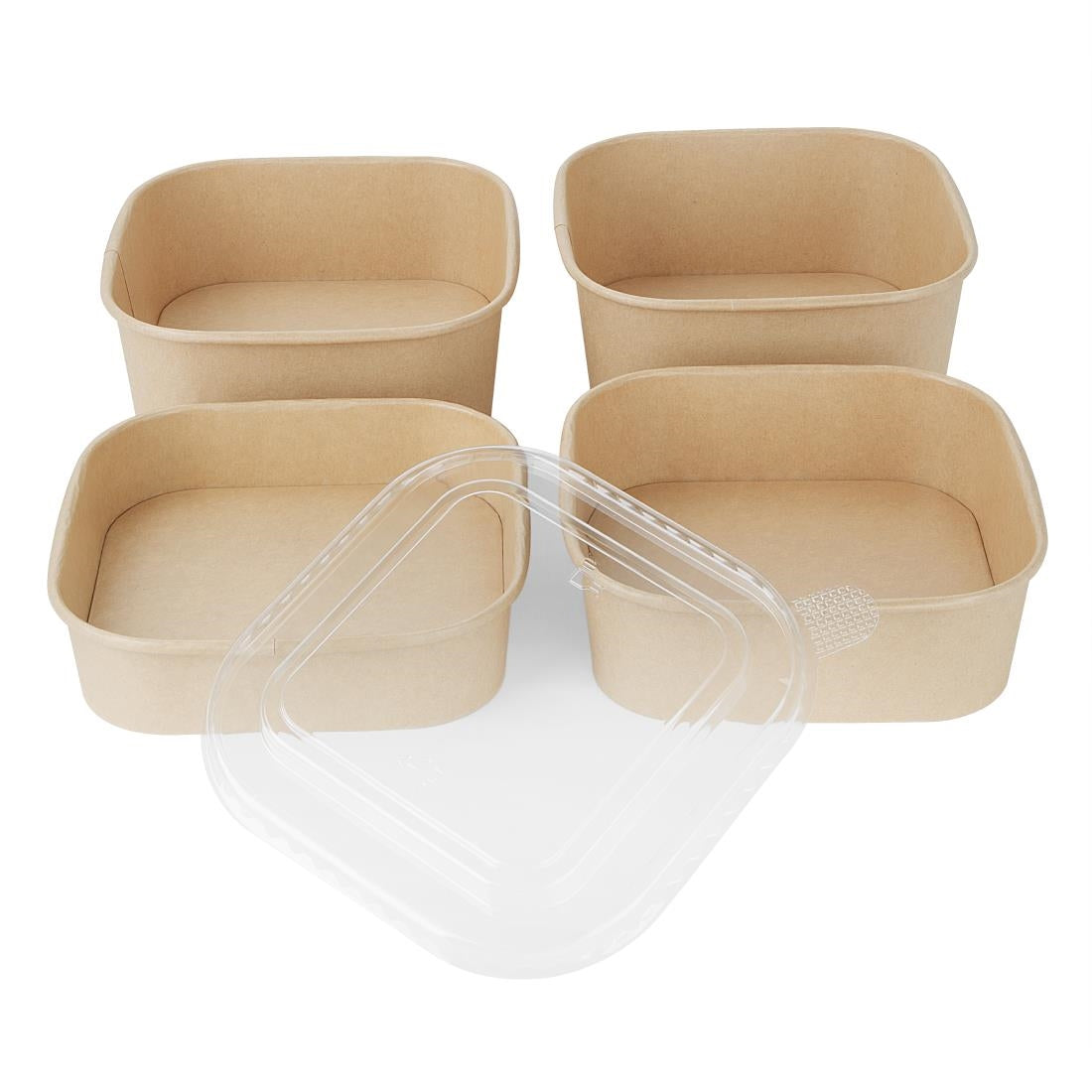 Fiesta Recyclable PET lid for Square Container Bases (300 Pack) (Pack Quantity: 300) • PAS-HW019