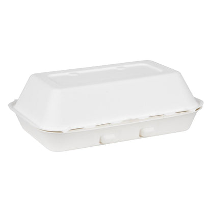 Fiesta Compostable Bagasse Food Containers 245x150mm (200 Pack) (245(H)x400(W)x335(D)mm) • PAS-HW020