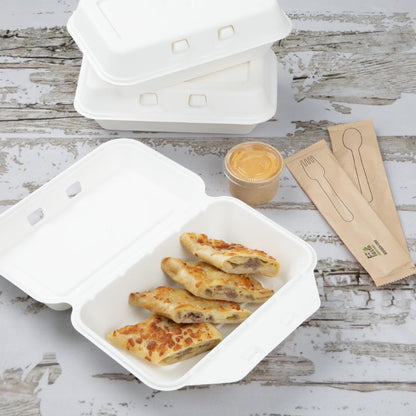 Fiesta Compostable Bagasse Food Containers 245x150mm (200 Pack) (245(H)x400(W)x335(D)mm) • PAS-HW020