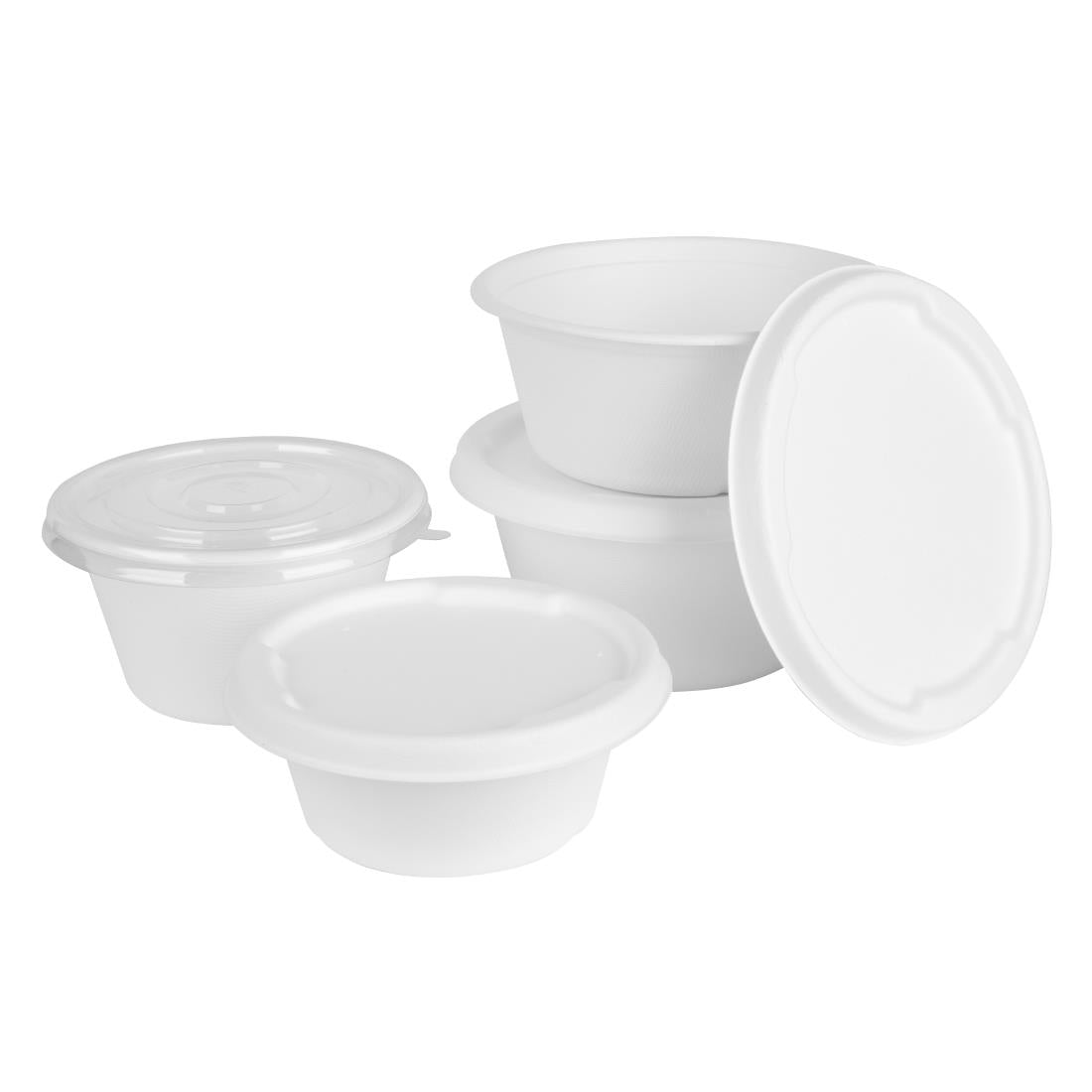 Fiesta Compostable Bagasse Lids for 750/900ml Bowl Bases (50 Pack) (Fits Fiesta 750ml & 900ml bagasse bowl bases | Pack quantity: 50) • PAS-HW027