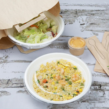 Fiesta Compostable Bagasse Poke Bowl Bases 710ml (50 Pack) (Capacity: 710ml | 120(H)x208(Ø)mm | Pack quantity: 50) • PAS-HW028